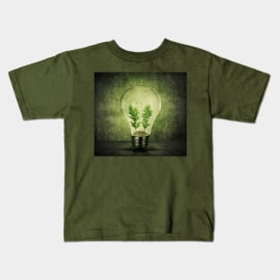 Green Eco Bulb Kids T-Shirt